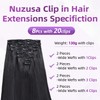 Nuzusa Clip in Hair Extensions Real Human Hair,100% Brazilian Remy
