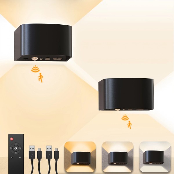 KagoLing 2pcs, Motion Sensor Night Light 4000mAh Rechargeable Battery Powered