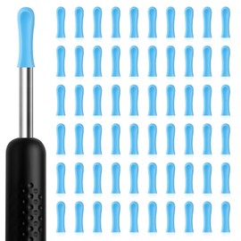 Ear Wax Removal Replacement Tips for Ear Camera 60pcs Ear Cleaner Tips Ear Spoon Tips Silicone Soft Cleaning Reuse Cap for Wet Dry Ear Wax Removal Tool Accessories