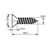 4.2mm x 38mm Phillips Countersunk Self Tapping Screws A2 Stainless