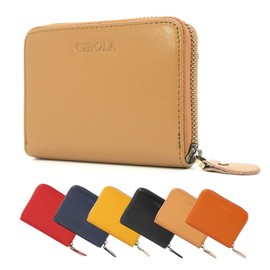 CIBOLA Premium Cowhide Leather Mini Wallet, Women's, Men's, Genuine Leather, Wallet, Compact, Wallet, Card Case, Commuter Holder, Small Wallet, Coin Purse, Anti-Skimming, RFID Card Slot, Round Zipper,