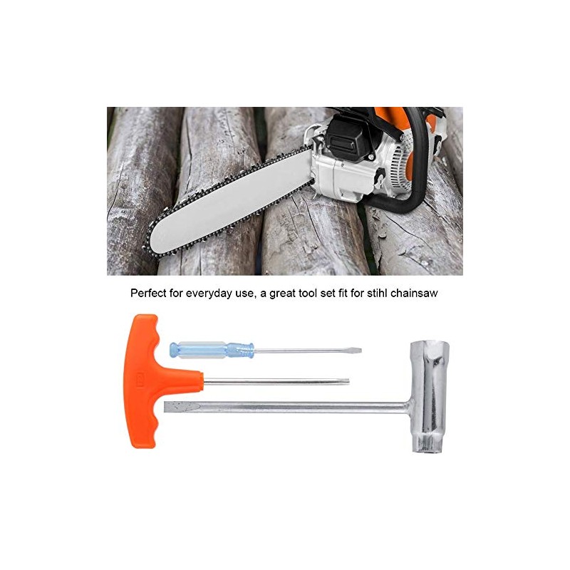 TOPINCN 3Pcs/Set Chainsaw Accessories, Pratical Metal Sleeve Socket Screwdriver Wrench