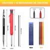 Scettar Mechanical Carpenter's Pencil, Solid Carpenter's Pencils, with 18 Refills,