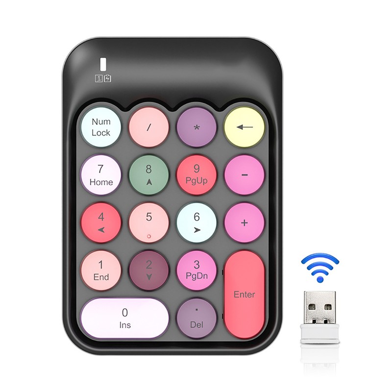 AK18 2.4G Wireless Digital Keypad Accounting External Round Keycap Wireless