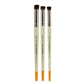 Creative Mark Pastel Smoothies - Paintbrush for Pastel Blending Natural Hair for A Gradual Blending on Surface Short Handle Lacquered Wood Handles - [Soft | Set of 3]