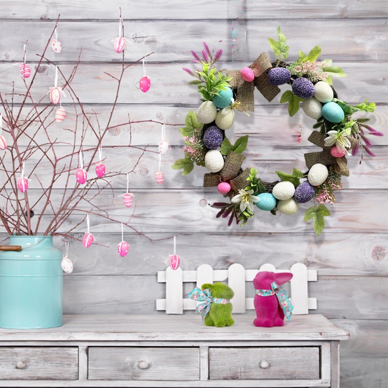 Hanwin Easter Wreath Plastic, Easter Wreath Front Door 30 cm,