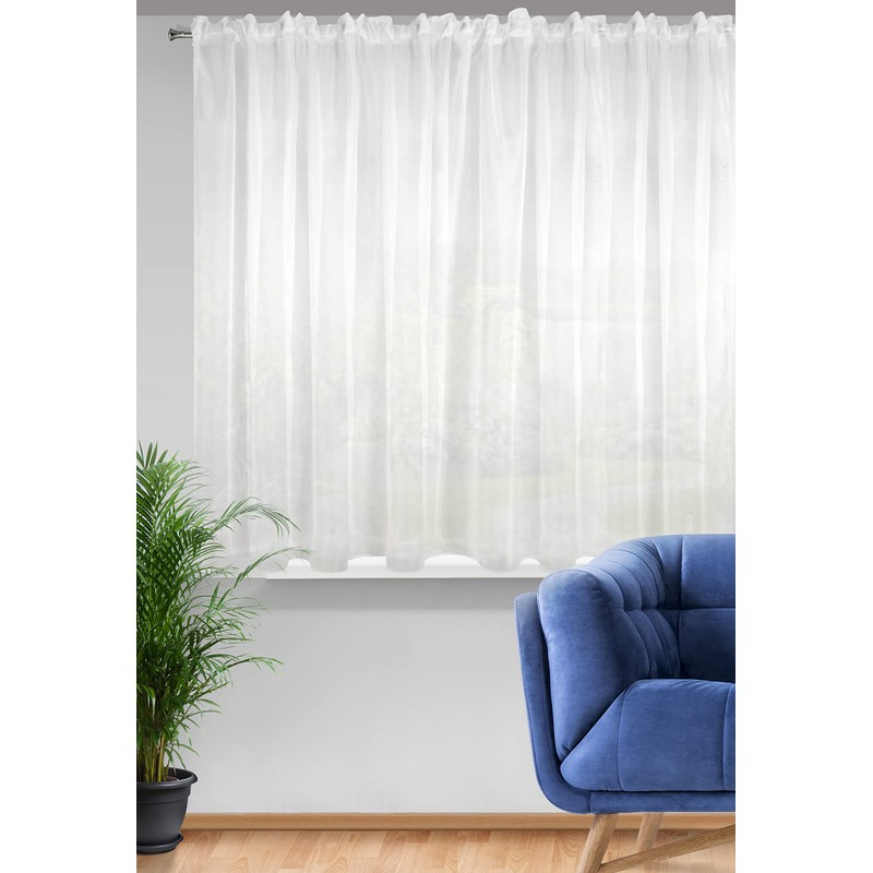 Eurofirany Lucy Voile Curtain, White, 400 x 150 cm