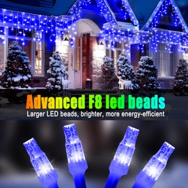 49FT 450LED F8 Upgraded Christmas Lights Decorations Waterproof 8 Modes Christmas Lights Outdoor with Memory and Timer Fairy Lights Plug-in Christmas String Lights for Holiday Party Wedding Home Roof