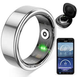 COLMI R02 Smart Ring, a Smart Ring for Women and Men, with a Charging case, Supports Heart Rate, Blood Oxygen, Sleep Health Monitoring, and Sports Tracking Ring. (Silver, 9#)