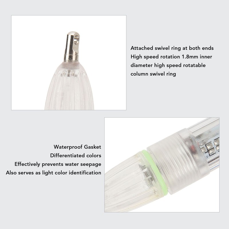 2 Pcs LED Underwater Fishing Light Night Fishing Lure Bait