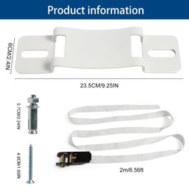 2PCS Propane Tank Bracket Cylinder Wall Mounted Brackets, with 6.6ft Ratchet Straps, Steel Gas Cylinder Holder, Heavy Duty Nitrogen Tank Holder (White)