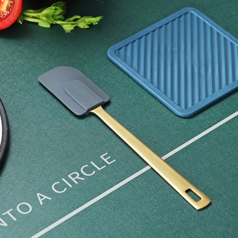 Gold Silicone Spatulas, Berglander Flexible Scrapers Baking Mixing Tool With