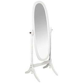 ORE Floor Mount International Cheval Standing Mirror, 59.5" Height, White Finish