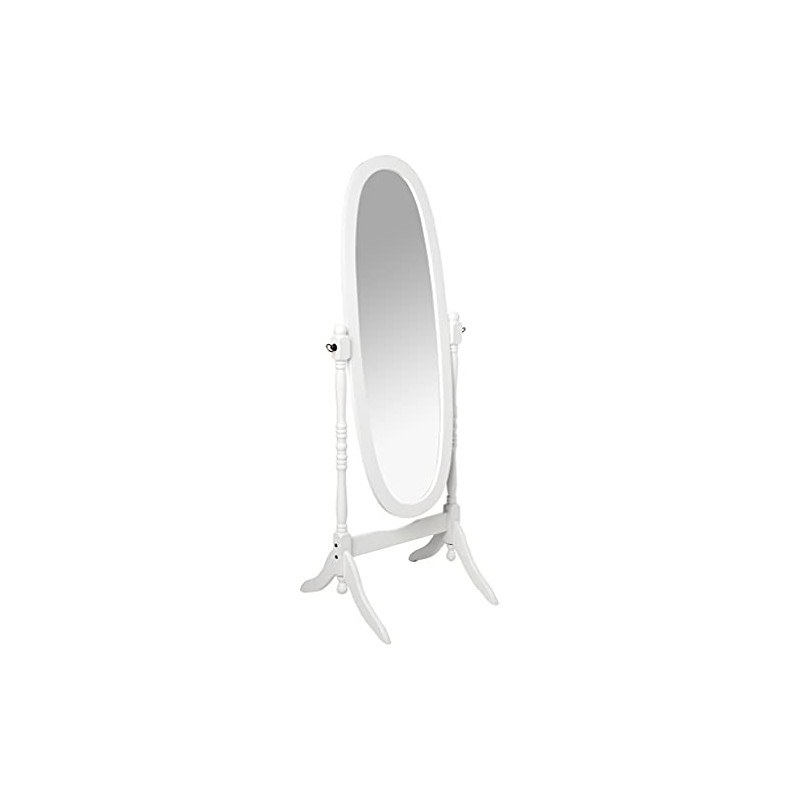 ORE Floor Mount International Cheval Standing Mirror, 59.5" Height, White