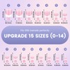 Wilfniee Press On Toenails French Tip, 150PCS Square Toe Nails,
