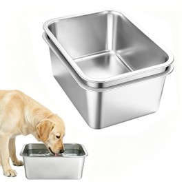 Apipi 2 Pack 3 Gallon Extra Large Food Safe Stainless Steel Dog Bowls