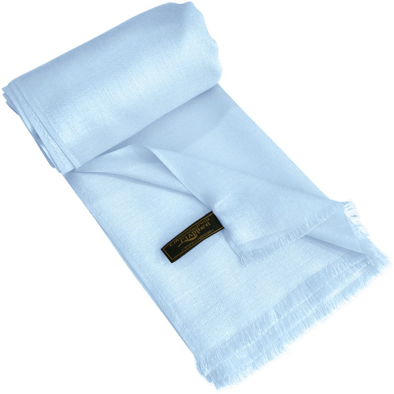 CJ Apparel Women's Plain Design Nepalese Pashmina Scarf, baby blue