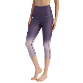 Ubestyle UPF 50+ High Waist Swim Pants for Women Swim Capris Legging Swim Tights Rash Guard Pants Sun Protective (UBT3002PURPLEGRADIENTXXL)