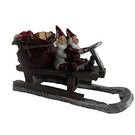 Harvesttime Santa Claus Sleigh Tea Light Holder 22 cm Santas on a Classic Sled