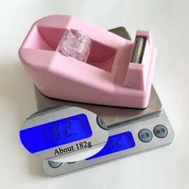 Desktop Tape Dispenser Heavy Duty Desk Accessories Floral Office Tape Dispensers, Weighted Non-Skid Base, Macaron Pink