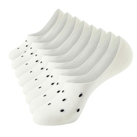 YCJMEIZZAO No Show Socks Women Low Non Slip Flat Boat Line Low Cut Invisible Cushioned Ankle Socks For Women (US, Alpha, Medium, Regular, Regular, 8 pairs Beige polka dots)