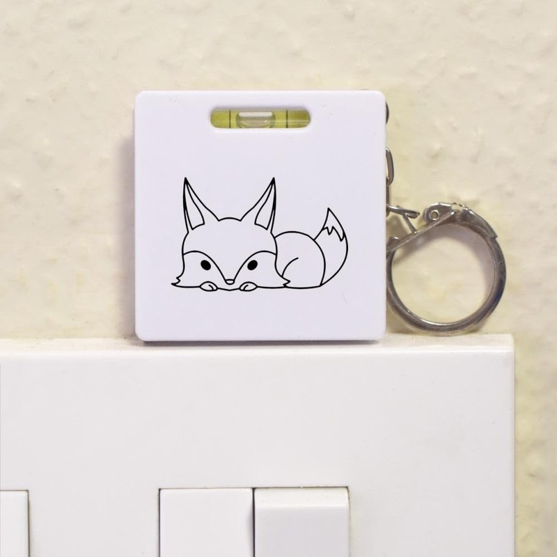Azeeda 'Cute Fox' Keyring Tape Measure/Spirit Level Tool (KM00012586)