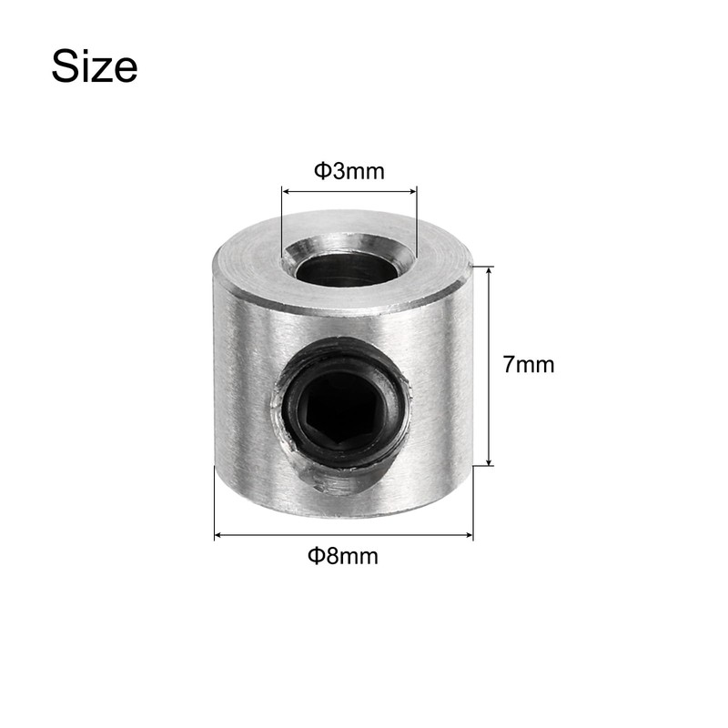 sourcing map 20pcs Set Screw Collars 3mm Bore Shaft Collars,