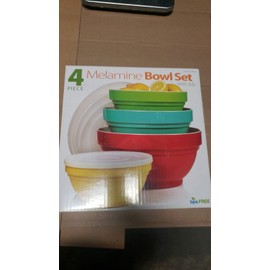 Melamine Mixing Bowl Set with Lids, 4 Pieces