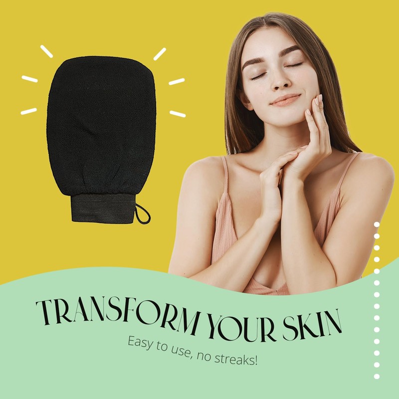 Skinerals Premium Exfoliating Mitt, Body Scrubbing Glove for Self Tan