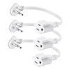 Flat Plug 1Ft Short Extension Cord, White 90-Degree Plug Low