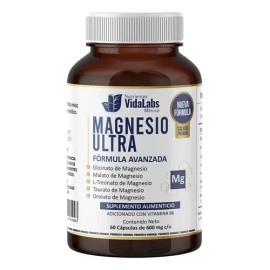 Magnesio Ultra Nutrientes Vidalabs México 60 Cápsulas                                                                                                 