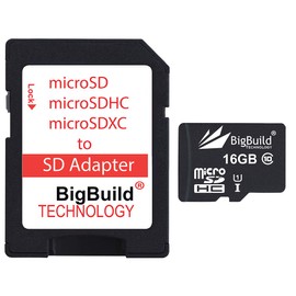 BigBuild Technology 16GB Ultra Fast 80MB/s MicroSD Memory Card For Nook Simple Touch, SD Adapter included