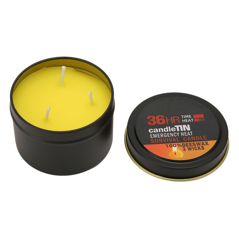 Emergency Candle 36 Hour 3 Wick Long Lasting Beeswax Survival