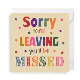 Second Ave Sorry You're Leaving Square Card Leaving Colleague New Job Card