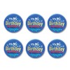 Beistle 6-Pack It's My Birthday Satin Button, 2-Inch, Blue
