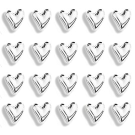 Janvelle 20PCS Silver Refrigerator Magnets Heart Cartoon Magnets for Fridge Cute Decorative Magnetic Stickers 0.79in Small Chrome Magnet Set Lovely Decoration for Office Whiteboard Home Kitchen