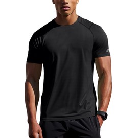 Mens Moisture Wicking Shirts Athletic Fit(Grey,XXL)