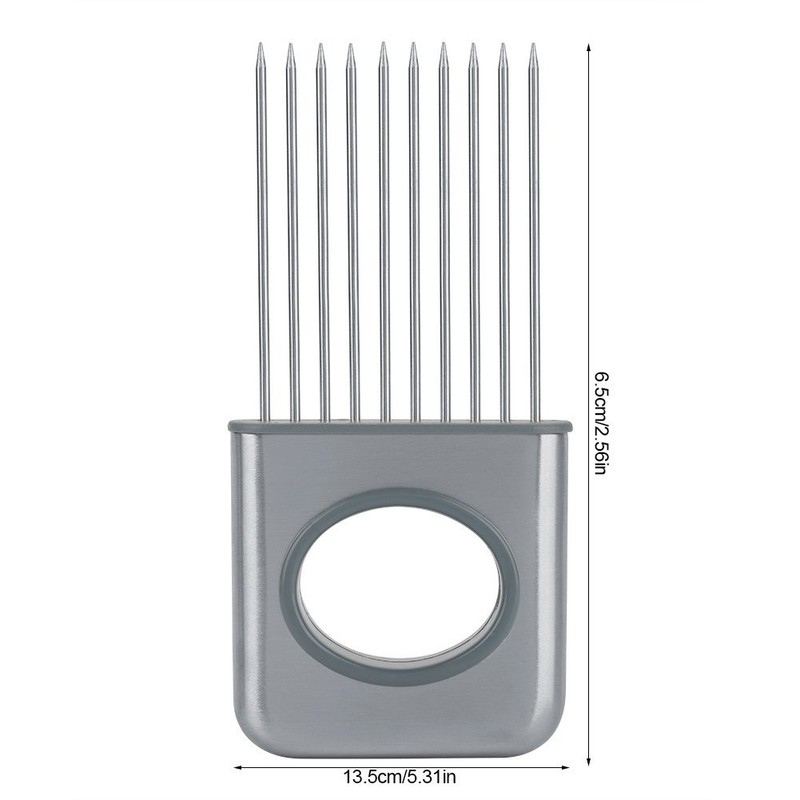 Onion Holder Vegetable Slicer Stainless Steel Onion Peeler with Comfortable