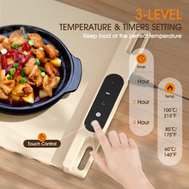 Electric Warming Tray Food Warming Mat to Keep Food Warm or Thawing with Adjustable Temperature, Full Surface & Fast Heating, Rollable, Silicone Heating Mat Hot Plate for Party Gatherings Home Travel