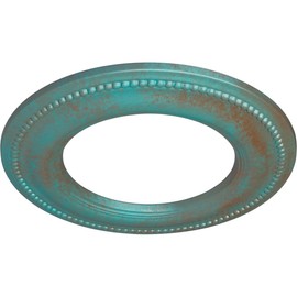 Ekena Millwork CM13BRCGS Bradford Classic Ceiling Medallion, 13"OD x 7 1/2"ID x 3/4"P, Hand-Painted Copper Green Patina