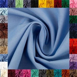 Swafing Heather Cotton Fabric Woven Plain Coupon (Sky Blue, 2 m) - 36