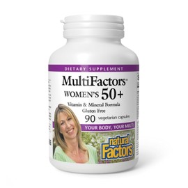 MultiFactors by Natural Factors, Women's 50+ Multivitamin & Mineral Formula, Dietary Supplement for Nutritional Support, 90 capsules (30 servings)