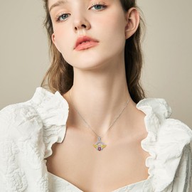 SLIACETE Claddagh-Halskette für Damen, 925er Sterlingsilber, natürlicher Granat, Unendlichkeitssymbol, keltische Claddagh-Hexenknoten-Halskette, irischer Schmuck, Geschenke für Mama, Ehefrau