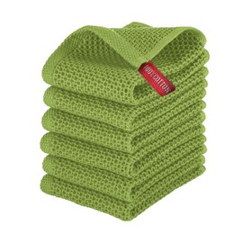 Elegant Comfort 100% Turkish Cotton 6-Pack Waffle Premium Kitchen Towels - Quick Drying and Super Absorbent Kitchen Dishcloth Towels, Ultra Soft Multi-Purpose Cleaning Towels, 13 x 13, Sage
