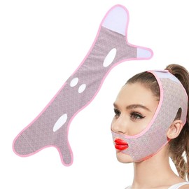 UEIOAVL Face Tightening Bands, 1 Piece Beauty Face Contouring Sleep Face Lifting Belt Reusable V Shape Mask Double Chin Remover
