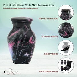 Small Urns for Human Ashes - Set of 4 Mini Keepsake Urn for Ashes - Urnes Funéraires Adultes - Urns for Adult Men, Women - Cremation Urn for Loved ones Memorial Ashes - Premium Box Included