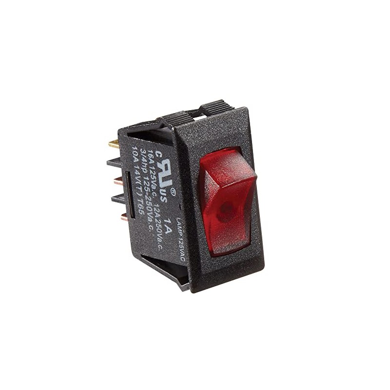 RV Designer Collection S245 Rocker Switch Black W/Red On/