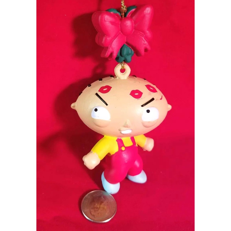 Family Guy STEWIE W MISTLETOE CHRISTMAS ORNAMENT HOLIDAY MINT 3"