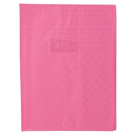 Clairefontaine 72419C Notebook Cover / Notebook Cover Calligraphe with Fine Grain and Diamond Motifs DIN A4+ 24 x 32 cm Label Holder PVC Opaque and Durable Pink Pack of 1