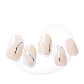 Dashing Diva Glaze Nail Strips - Wavy Gravy | Works with Any LED Nail Lamp | Long Lasting, Chip Resistant, Semicured Gel Nail Strips | 34 Salon Quality Nude Gel Nails, 1 Prep Pad, 1 Nail File